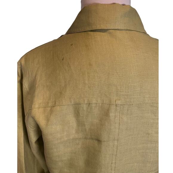 Classiques Entier 100% Linen Full Zip Jacket Size Small Lime Green Lightweight - Picture 12 of 12